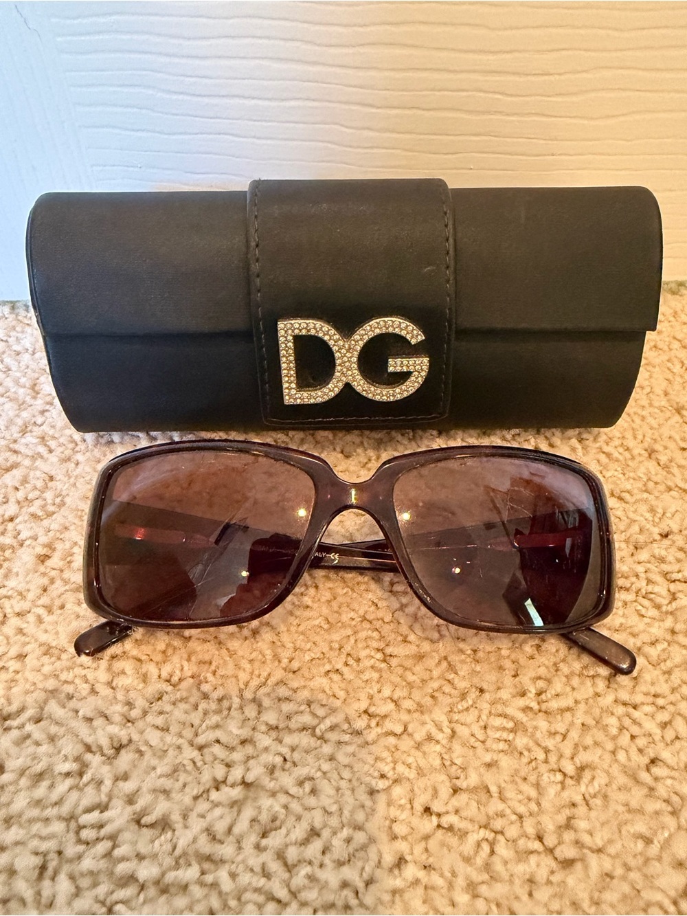 Dolce & Gabbana DG4013-B Tortoise Sunglasses with Rhinestone Logo & Case